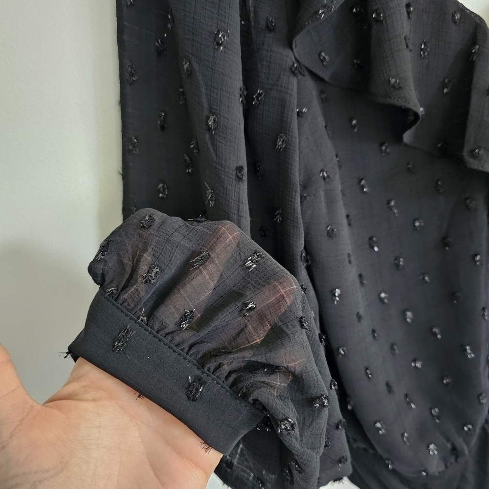 Lulu's "Picking Sides" Swiss Dot One Shoulder Bodysuit - Picture 6 of 12